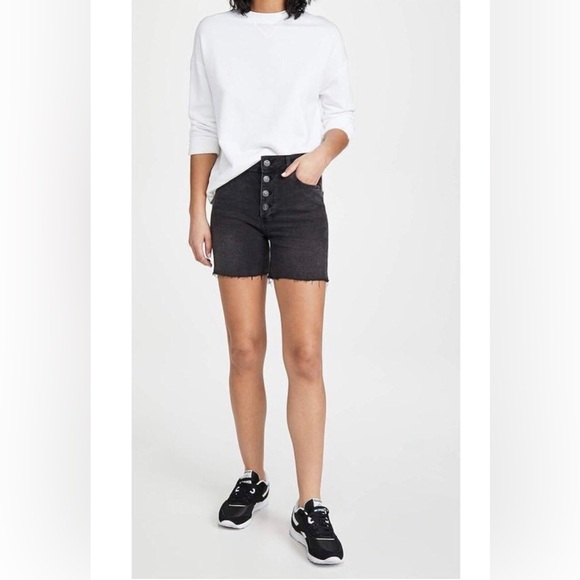 PAIGE Pants - *NWT* PAIGE Women’s 31 Black Vintage 11” High-Rise Sarah Longline Cut-Off Shorts